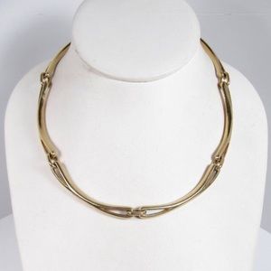 Christian Dior Gold Tone Vintage Choker Necklace